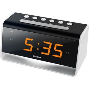 Ceas LED Sencor SDC 4400 W, cu alarmă, negru imagine