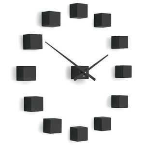 Ceas de design Future Time FT3000BK Cubic black, autoadeziv, diam. 50 cm imagine