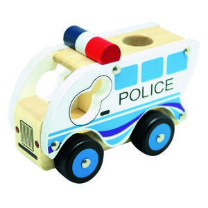 Bino Mașinuță din lemn Poliție, albastră imagine