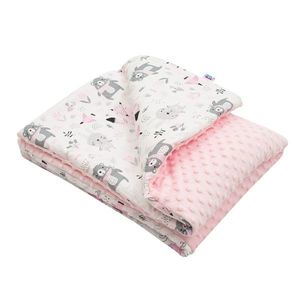 New Baby Pătură pentru copii Minky Ursuleți, roz, 80 x 102 cm imagine