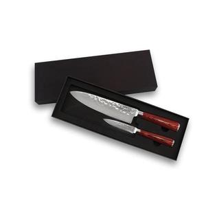 Set cutite Chef knife lama otel X50 20 cm si Paring knife 9 cm, model japonez, maner pakkawood, lemn laminat imagine