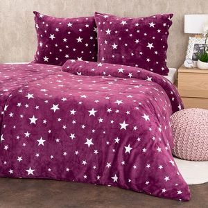 Lenjerie de pat 4Home Stars violet, microflanelă, 140 x 220 cm, 70 x 90 cm imagine