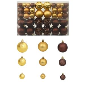 vidaXL Set globuri de Crăciun 100 buc. 3/4/6 cm, maro/bronz/auriu imagine