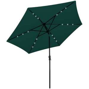vidaXL Umbrelă de soare cu LED 3 m, Verde imagine