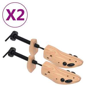 vidaXL Șanuri de pantofi, 2 perechi, mărime 41-46, lemn masiv de pin imagine