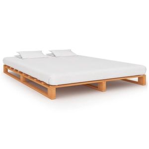 vidaXL Cadru de pat din paleți, maro, 160x200 cm, lemn masiv pin imagine