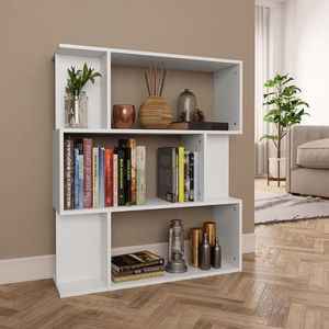vidaXL Bibliotecă/Separator cameră, alb, 80x24x96 cm, lemn prelucrat imagine