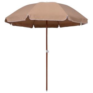 vidaXL Umbrelă de soare cu stâlp din oțel, gri taupe, 240 cm imagine