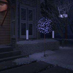 vidaXL Pom Crăciun, 200 LED-uri lumină albastră, flori de cireș 180 cm imagine