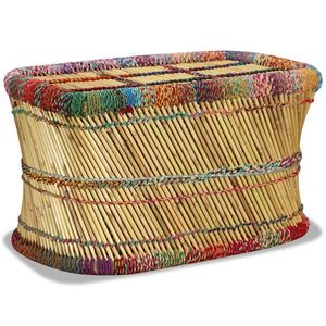 vidaXL Măsuță de cafea cu detalii chindi, multicolor, bambus imagine