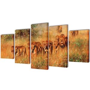 Set de tablouri de pânză imprimate lei 100 x 50 cm imagine