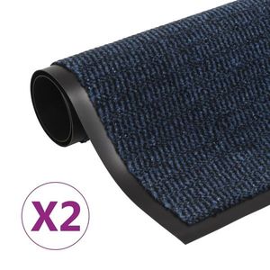 vidaXL Covoare ușă anti-praf, 2 buc. albastru, 40x60 cm dreptunghiular imagine