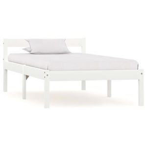 vidaXL Cadru de pat, alb, 90 x 200 cm, lemn masiv de pin imagine