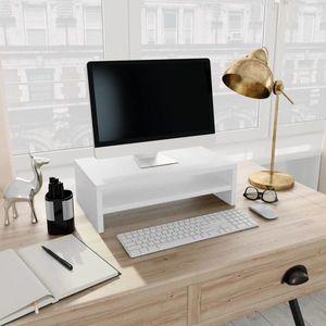 vidaXL Suport monitor, alb, 42x24x13 cm, lemn prelucrat imagine