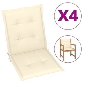 vidaXL Perne scaun de grădină, 4 buc., crem, 100x50x3 cm imagine