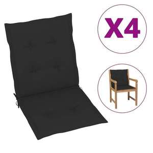 vidaXL Perne scaun de grădină, 4 buc., negru, 100x50x3 cm imagine