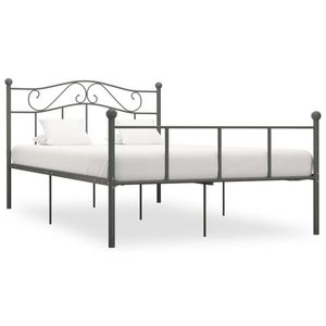 Cadru de pat, gri, 140 x 200 cm, metal imagine