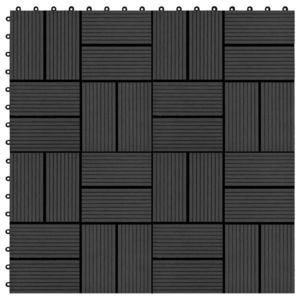 vidaXL Plăci de pardoseală, 22 buc., negru, 30 x 30 cm, WPC, 2 mp imagine