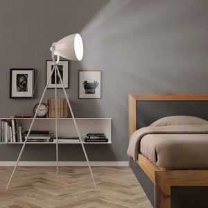 vidaXL Lampă trepied de podea, alb, metal, E27 imagine