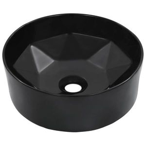 vidaXL Chiuvetă de baie, negru, 36 x 14 cm, ceramică imagine