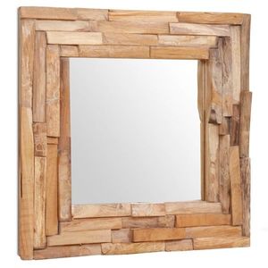 vidaXL Oglindă decorativă din lemn de tec, 60 x 60 cm, pătrat imagine