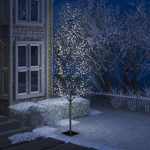 vidaXL Pom Crăciun, 1200 LED-uri alb rece, flori de cireș, 400 cm imagine
