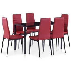 vidaXL Set mobilier de bucătărie, 7 piese, roșu vin imagine