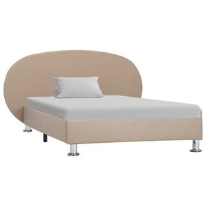 vidaXL Cadru de pat, cappuccino, 100 x 200 cm, piele ecologică imagine