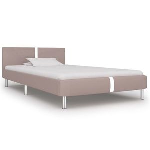 vidaXL Cadru de pat, cappuccino, 90 x 200 cm, piele ecologică imagine