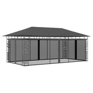 vidaXL Pavilion cu plasă anti-țânțari, antracit, 6 x 3 x 2, 73 m imagine