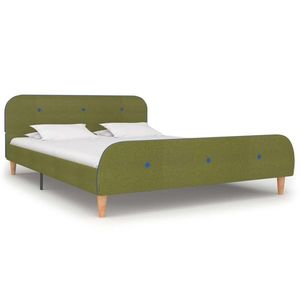 vidaXL Cadru de pat, verde, 140 x 200 cm, material textil imagine