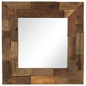 vidaXL Oglindă, 50 x 50 cm, lemn masiv reciclat imagine