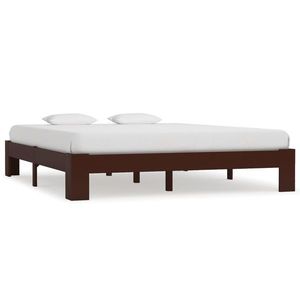 vidaXL Cadru de pat, maro închis, 180 x 200 cm, lemn masiv de pin imagine