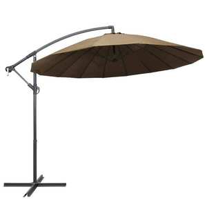 vidaXL Umbrelă de soare suspendată, gri taupe, 3 m, stâlp de aluminiu imagine