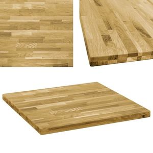 vidaXL Blat de masă, lemn masiv de stejar, pătrat, 44 mm, 80x80 cm imagine