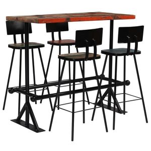 vidaXL Set mobilier de bar, 5 piese, multicolor, lemn masiv reciclat imagine