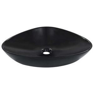 vidaXL Chiuvetă de baie, negru, 58, 5x39x14 cm, ceramică imagine