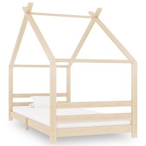 vidaXL Cadru de pat pentru copii, 90 x 200 cm, lemn masiv de pin imagine
