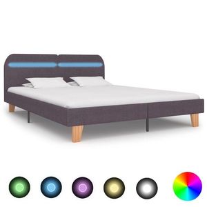 vidaXL Cadru de pat cu LED-uri, gri taupe, 180x200cm, material textil imagine