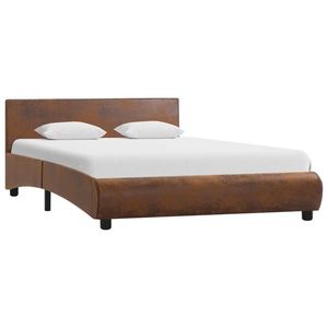 vidaXL Cadru de pat, maro, 120 x 200 cm, piele ecologică imagine