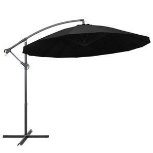 vidaXL Umbrelă de soare suspendată, negru, 3 m, stâlp de aluminiu imagine