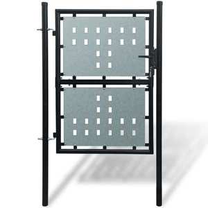 vidaXL Poartă de gard cu o ușă, negru, 100x175 cm imagine