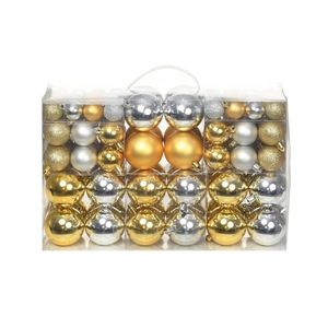 Globuri de Crăciun, 100 buc., argintiu/auriu imagine