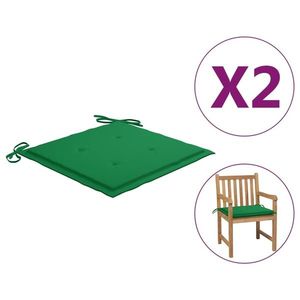 vidaXL Perne scaune de grădină 2 buc. verde 50x50x3 cm țesătură Oxford imagine