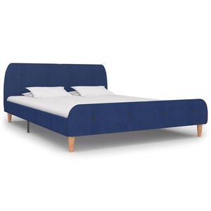 vidaXL Cadru de pat, albastru, 180 x 200 cm, material textil imagine