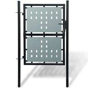 vidaXL Poartă de gard cu o ușă, negru, 100x225 cm imagine