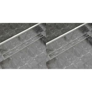 vidaXL Rigolă de duș liniară, 2 buc., 1030x140 mm, oțel inoxidabil imagine