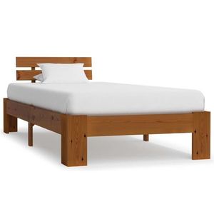 vidaXL Cadru de pat, maro miere, 90 x 200 cm, lemn masiv de pin imagine