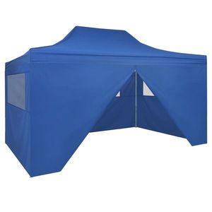 42512 vidaXL Foldable Tent Pop-Up with 4 Side Walls 3x4, 5 m Blue imagine