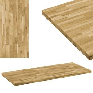 vidaXL Blat masă, lemn masiv stejar, dreptunghiular, 44 mm, 120x60 cm imagine